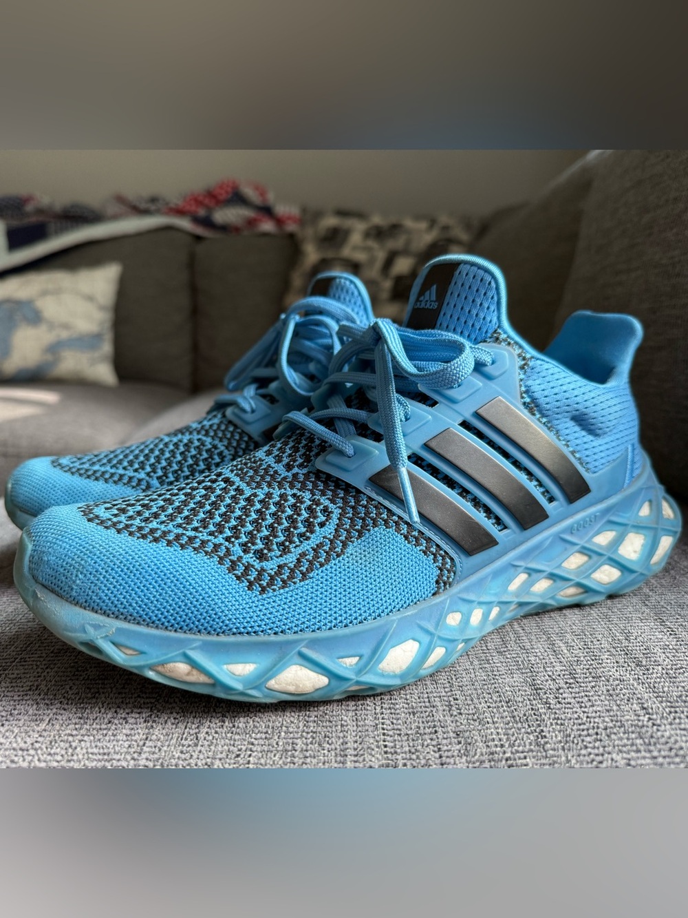 Adidas UltraBOOST Web DNA, Foam Bottom Sneakers (Blue/Core Black)